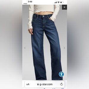 G Star Raw Judee Low Waist Loose Jean Himalayan Blue NWOT Women’s 26x30